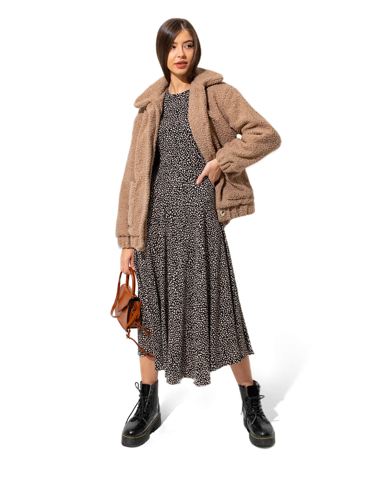 Dotted Pattern Midi Dress